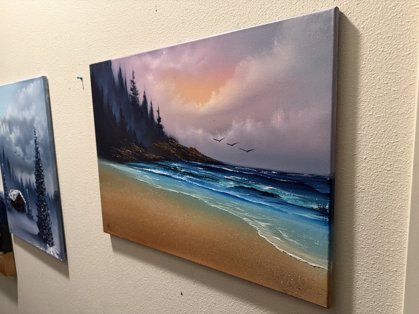 Painting #1575 - 18x24" Canvas - Sunset Oregon Seascape