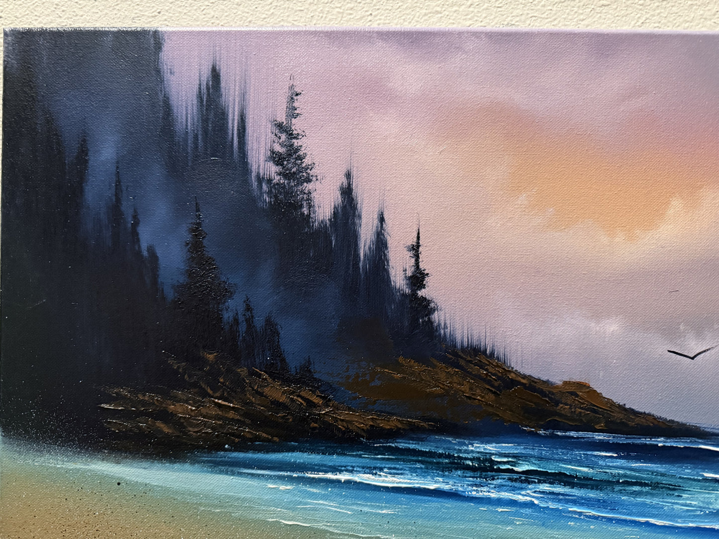 Painting #1575 - 18x24" Canvas - Sunset Oregon Seascape