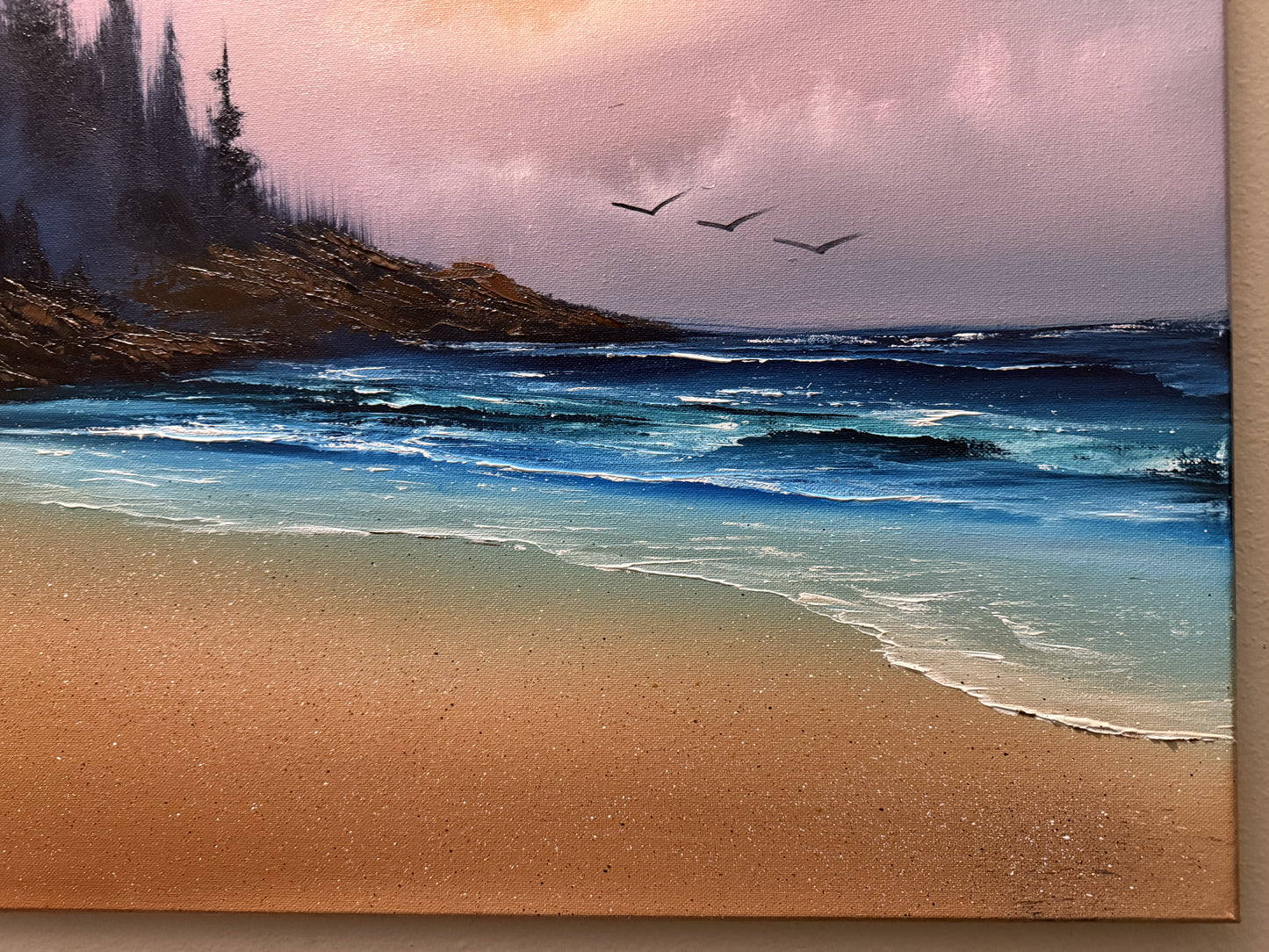 Painting #1575 - 18x24" Canvas - Sunset Oregon Seascape