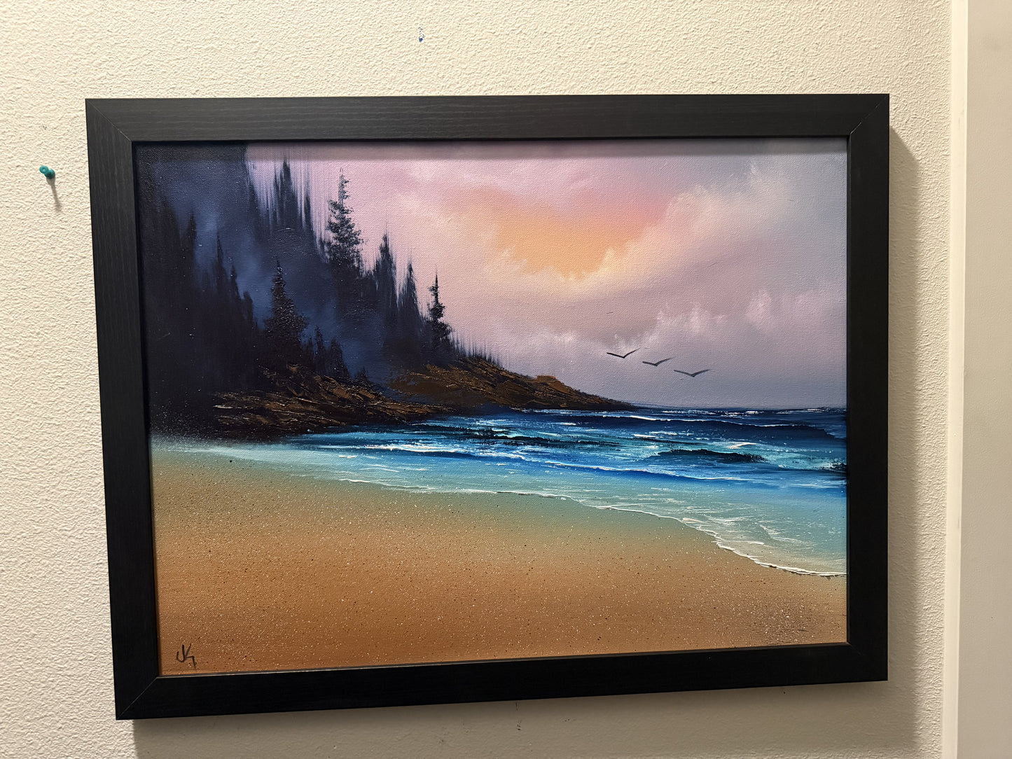 Painting #1575 - 18x24" Canvas - Sunset Oregon Seascape