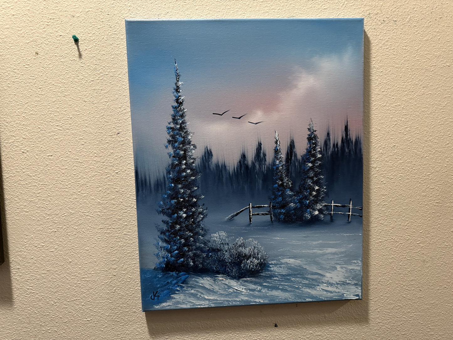 Painting #1581 - 16x20" Canvas - Winter Landscape