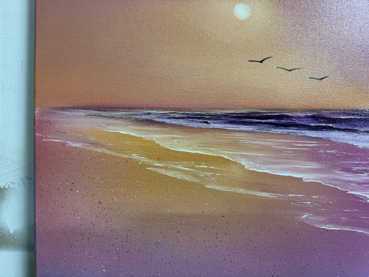 Painting 1611 - 18x24" Canvas - Lavender Sunset Seascape