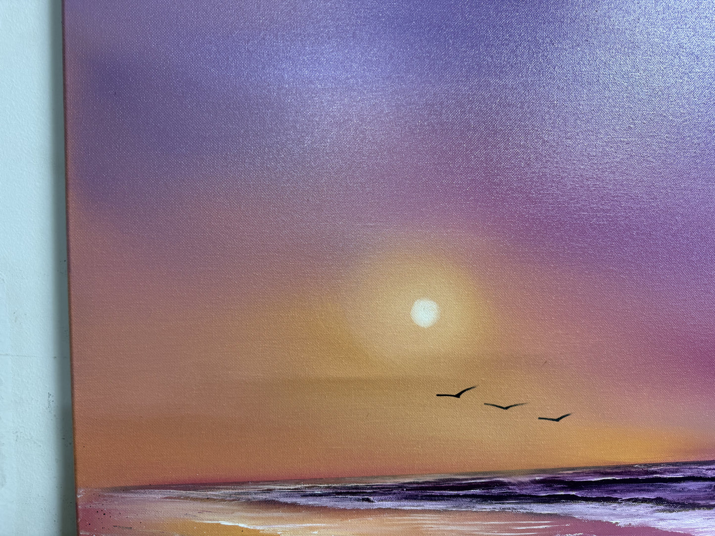 Painting 1611 - 18x24" Canvas - Lavender Sunset Seascape