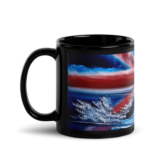 Union Jack UK Flag - British Tea / Coffee Black Glossy Mug by PaintWithJosh