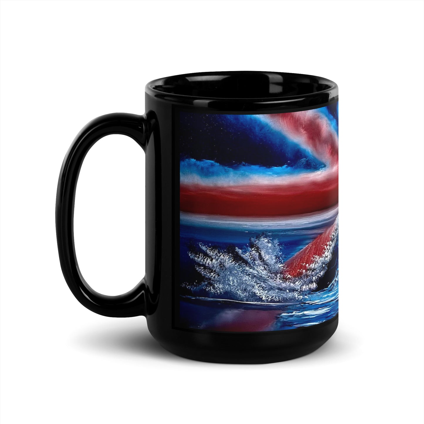 Union Jack UK Flag - British Tea / Coffee Black Glossy Mug by PaintWithJosh