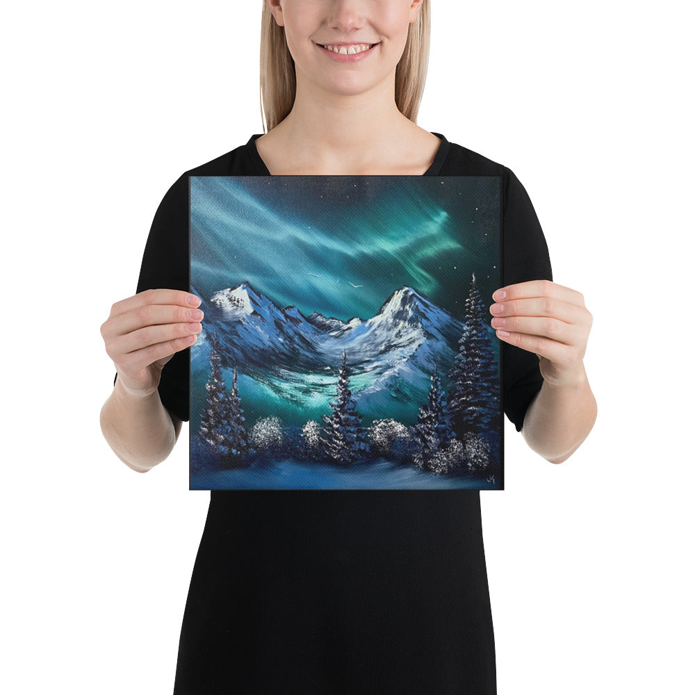 Canvas Print - Limited - Winter Spirits - Premium Quality Expressionist Aurora Borealis Landscape by PaintWithJosh