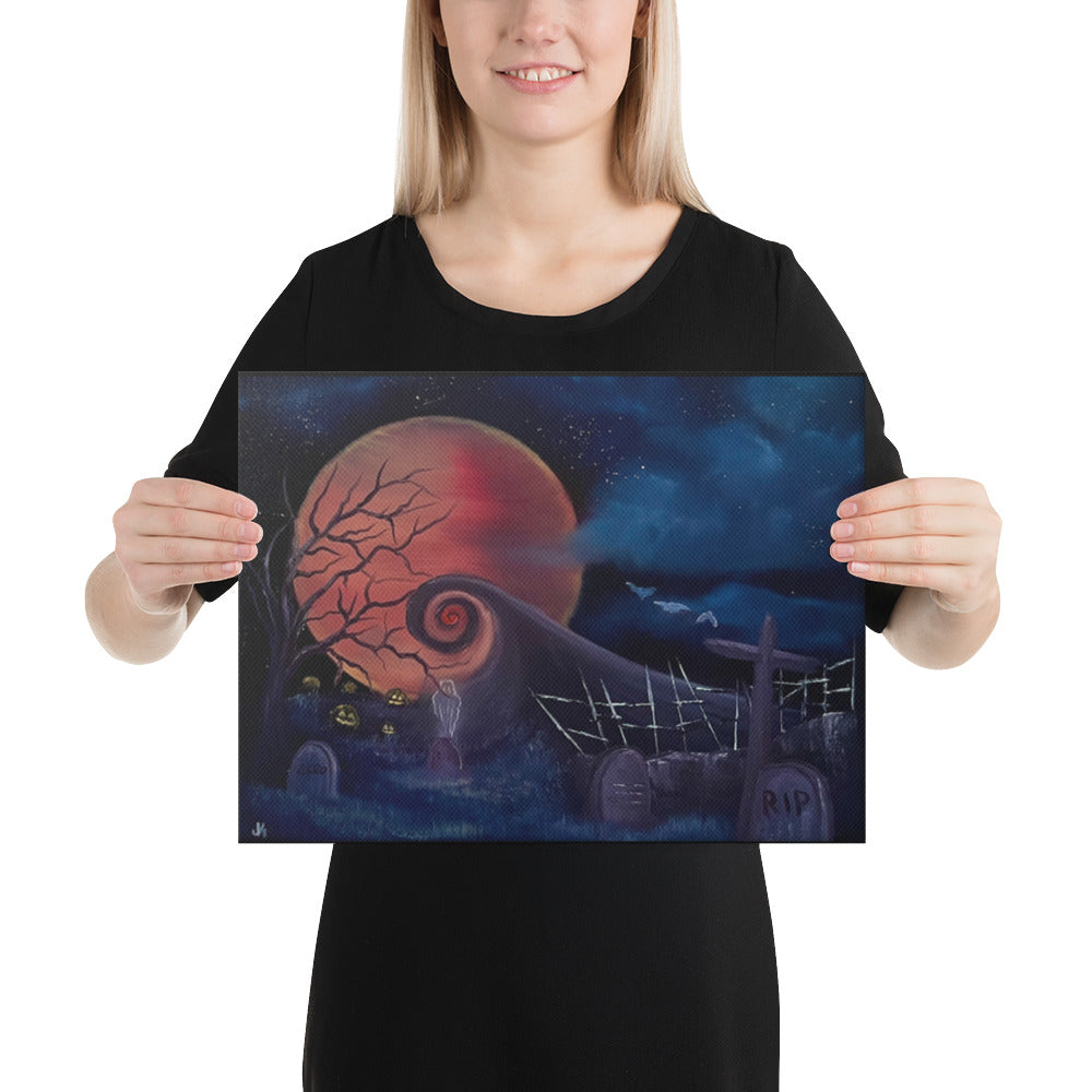 Canvas Print - Limited Edition - Nightmare Before Graveyard - by PaintWithJosh