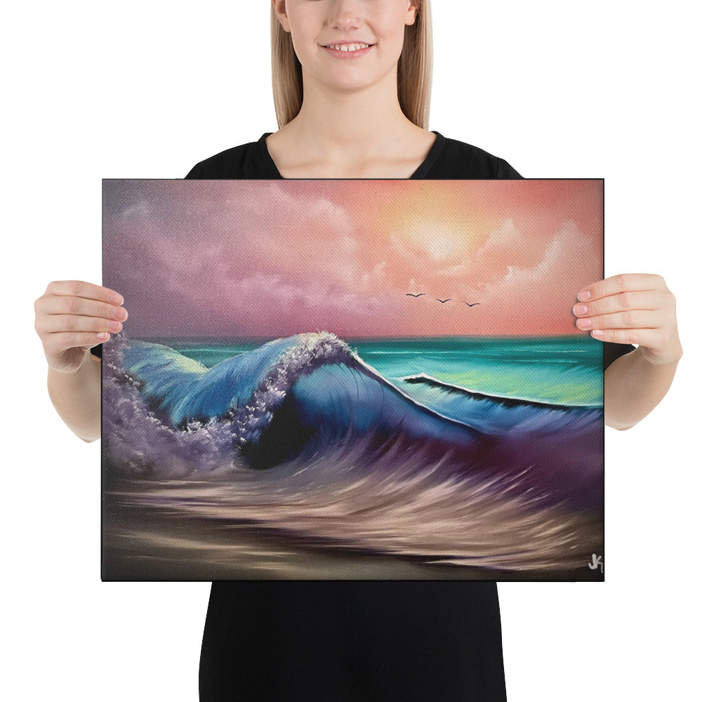 Canvas Print - Limited Edition - Tranquility Bay - Sunset Seascape Ocean Art by PaintWithJosh