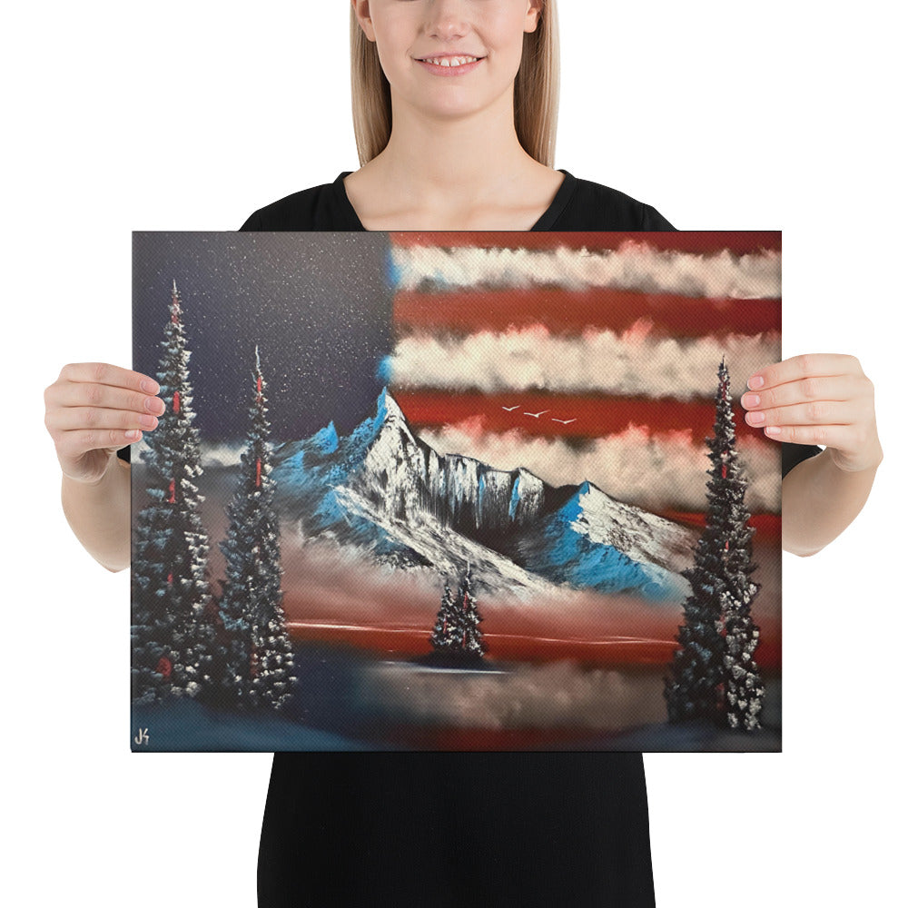 Flag - Freedom Range Canvas Print by PaintWithJosh