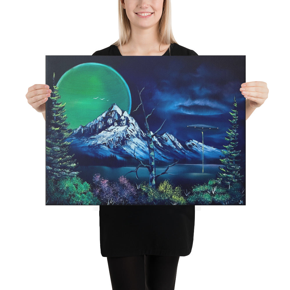 Canvas Print - UFO Exploration Peak - Expressionism Landscape by PaintWithJosh