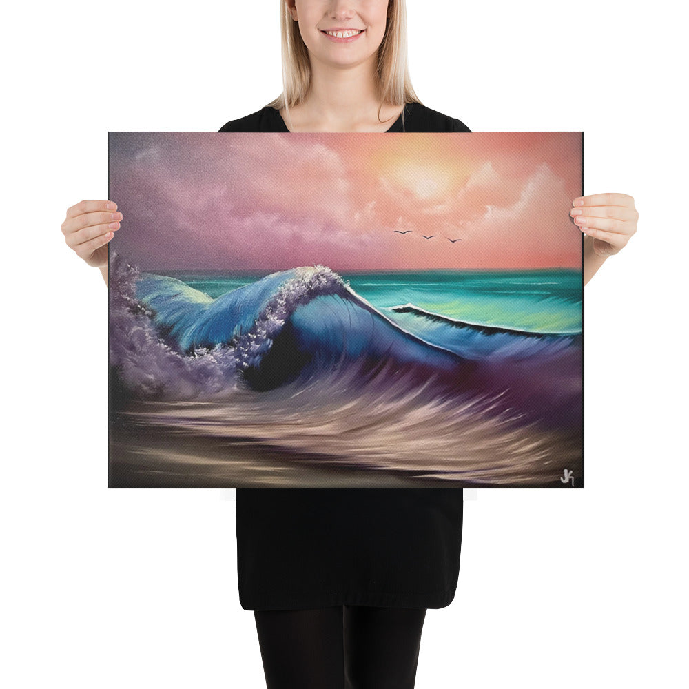 Canvas Print - Limited Edition - Tranquility Bay - Sunset Seascape Ocean Art by PaintWithJosh