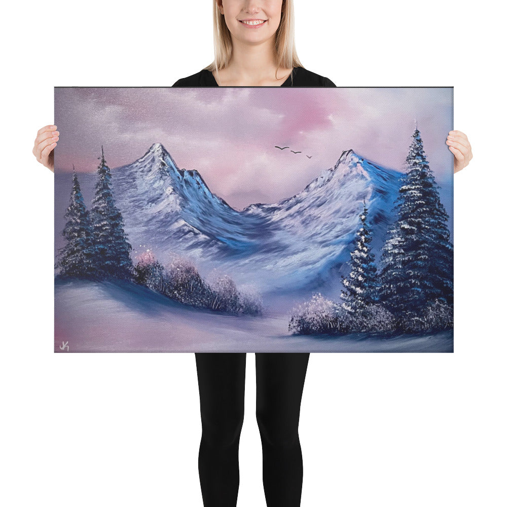 Canvas Print - Winter&#39;s Tranquility - Premium Quality Expressionist Winter Landscape by PaintWithJosh