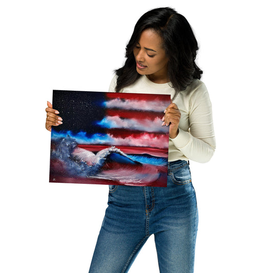 Poster Print - American Flag Seascape Version 2 by PaintWithJosh