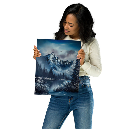 Poster Print - Frozen Blue Winter Landscape by PaintWithJosh