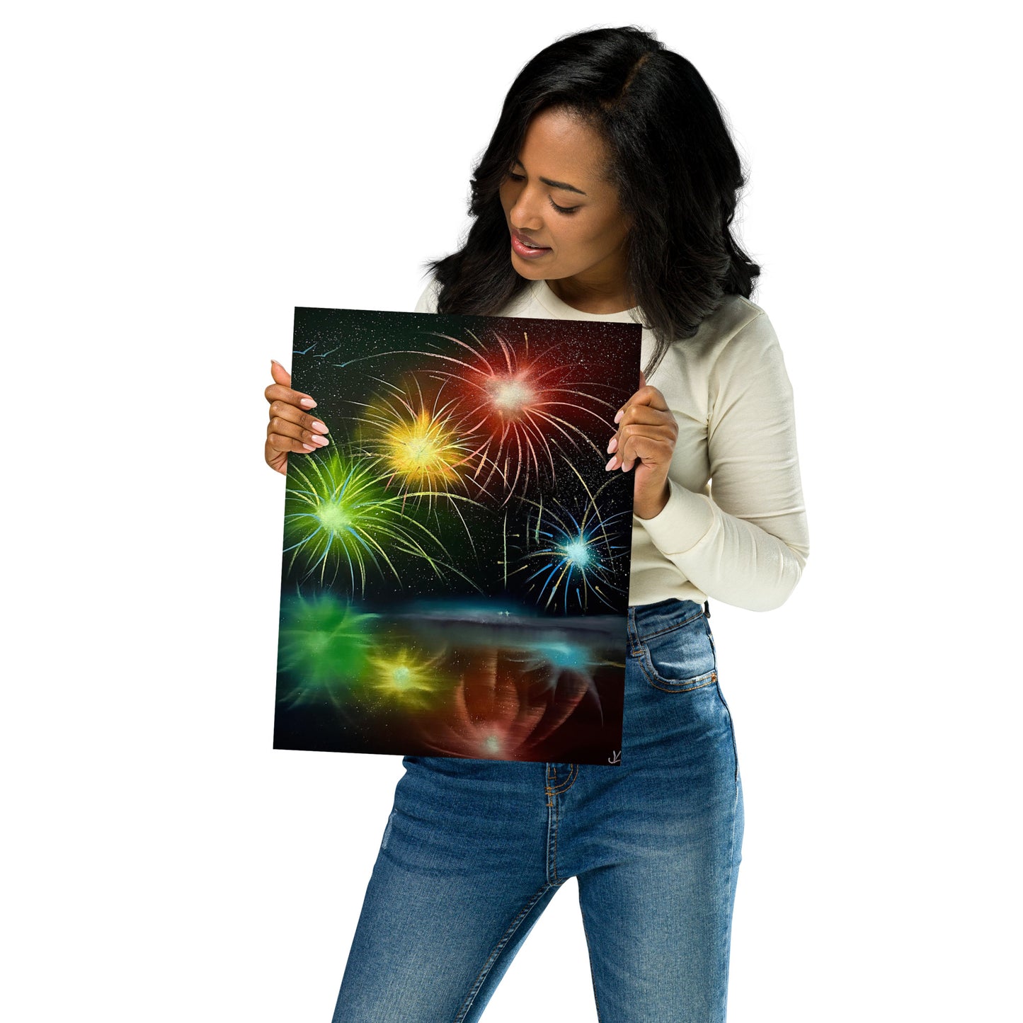 Poster Print - Fireworks over the Lake by PaintWithJosh