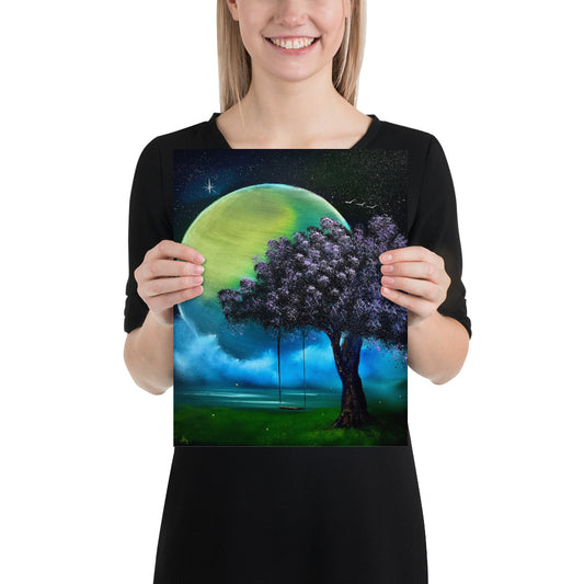 Poster Print - Full Moon Rope Swing by PaintWithJosh