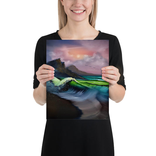 Poster Print - Rainbow Sunset Seascape by PaintWithJosh