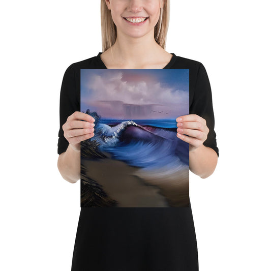 Poster Print - Blue / Purple Stormy Seascape by PaintWithJosh