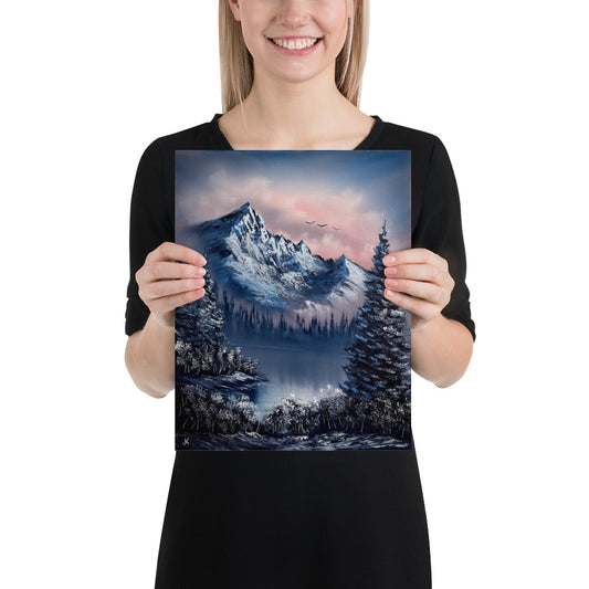 Poster Print - Cold Winter Mountain Landscape by PaintWithJosh