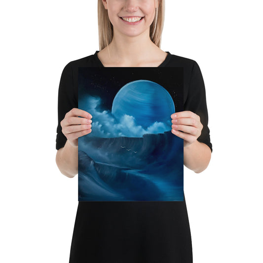 Poster Print - Blue Moon Desert Landscape by PaintWithJosh