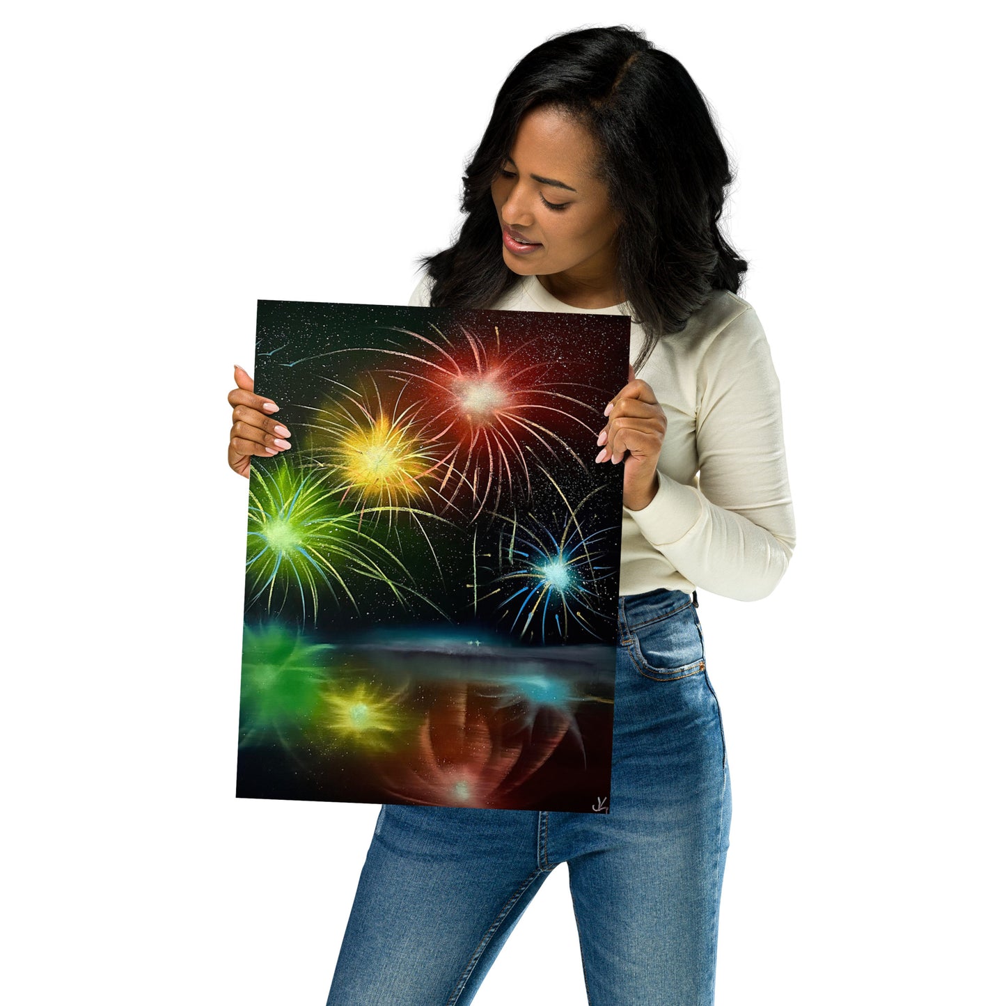 Poster Print - Fireworks over the Lake by PaintWithJosh