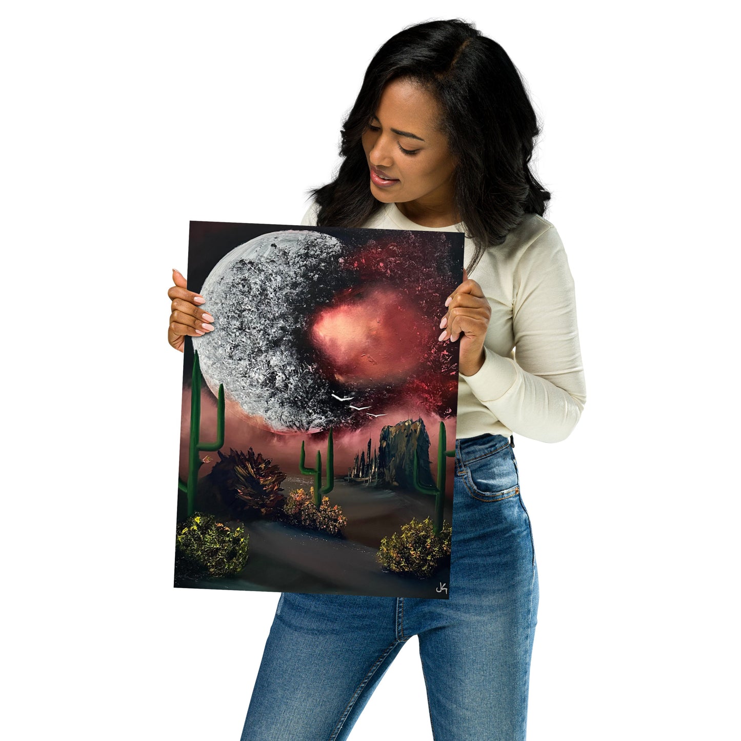 Poster Print - Exploding Moon Desert Landscape by PaintWithJosh