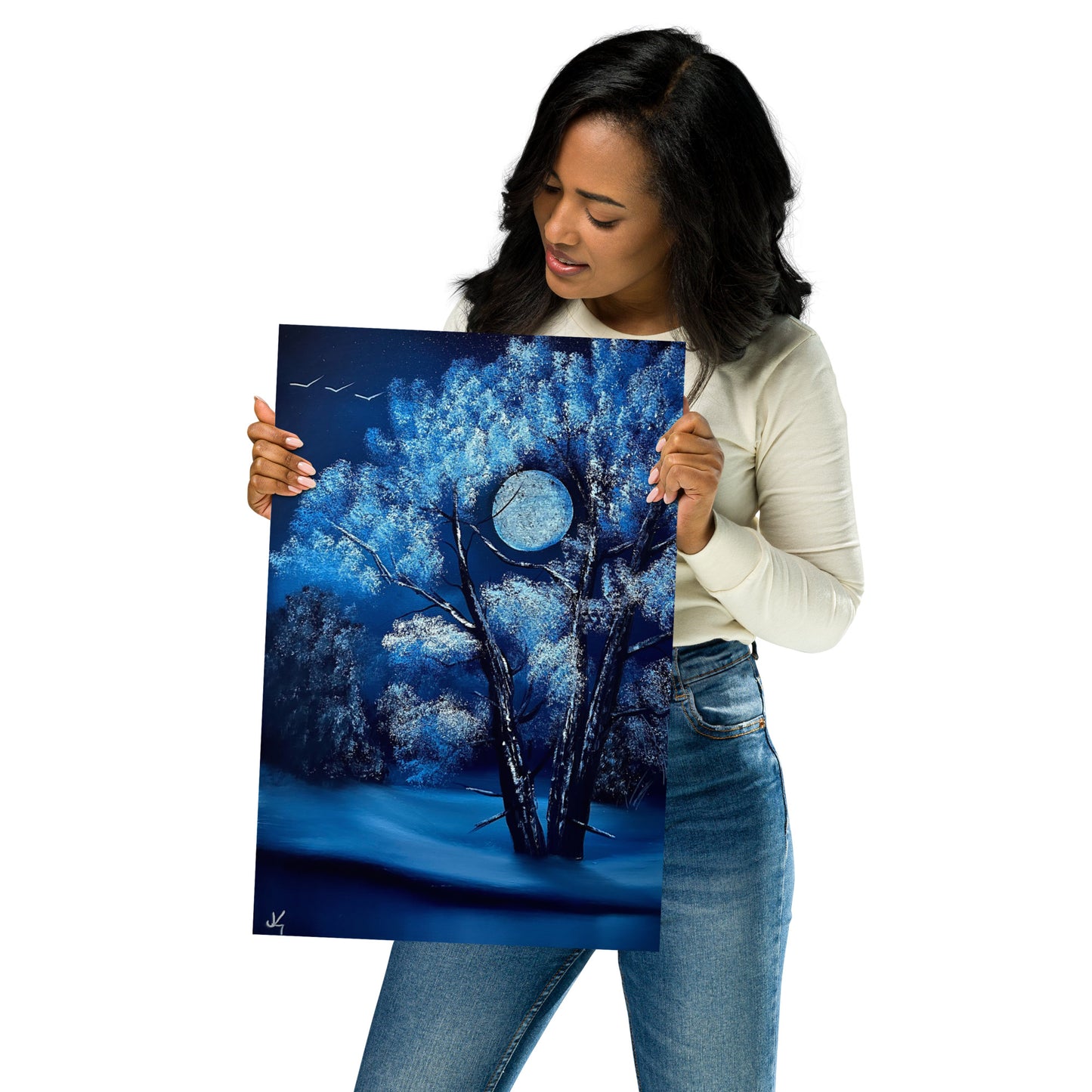 Poster Print - Blue Moon Winter Tree by PaintWithJosh