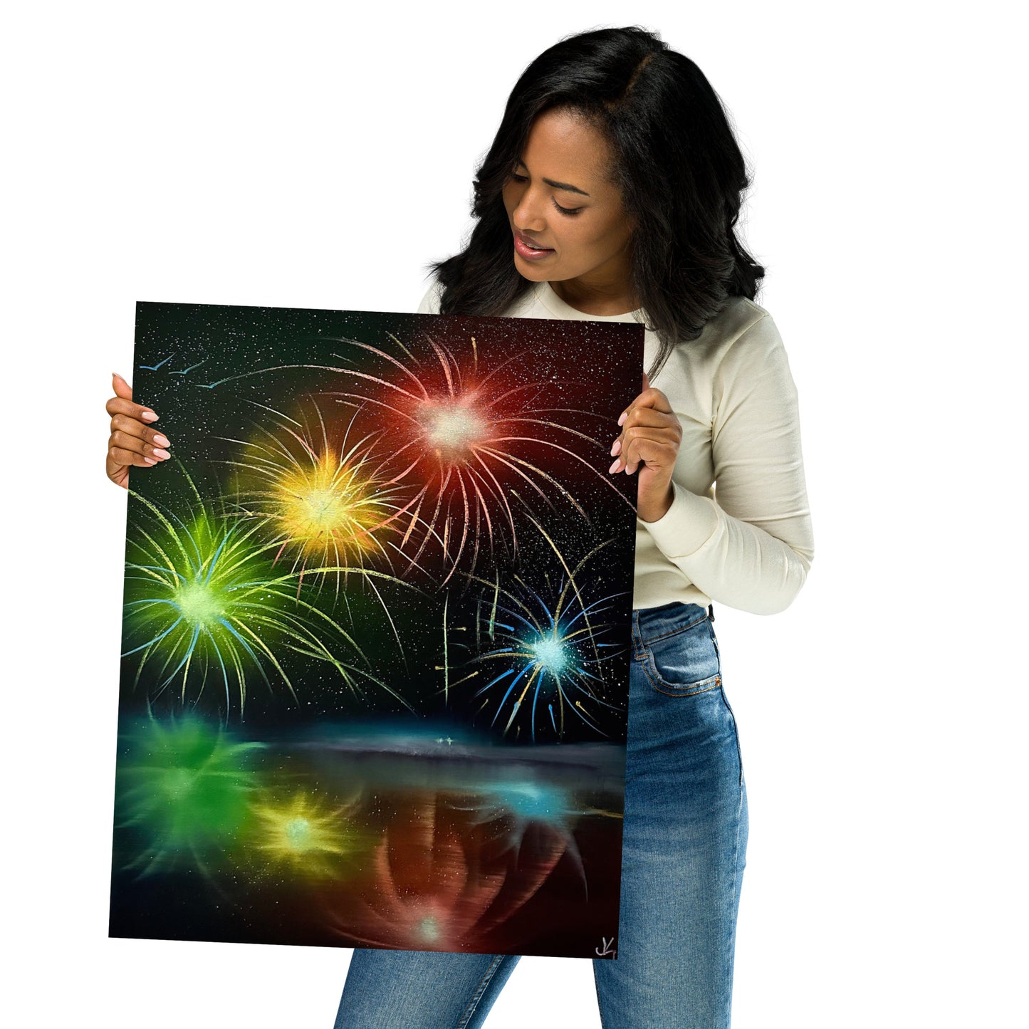 Poster Print - Fireworks over the Lake by PaintWithJosh