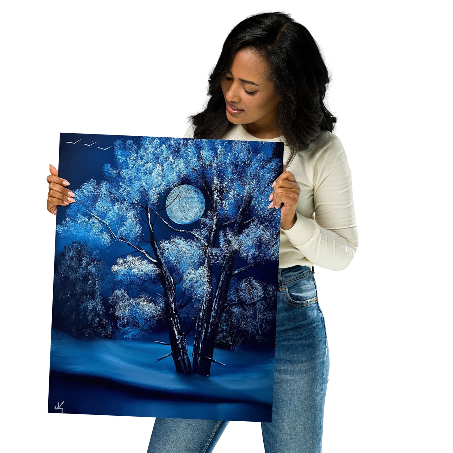 Poster Print - Blue Moon Winter Tree by PaintWithJosh