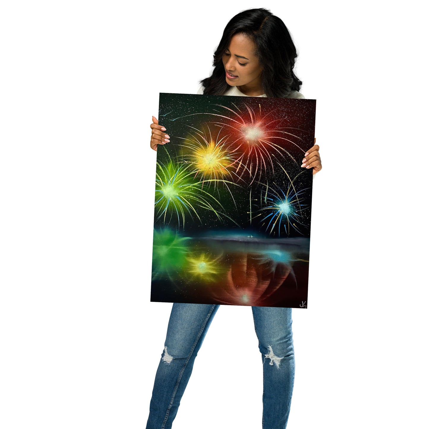 Poster Print - Fireworks over the Lake by PaintWithJosh