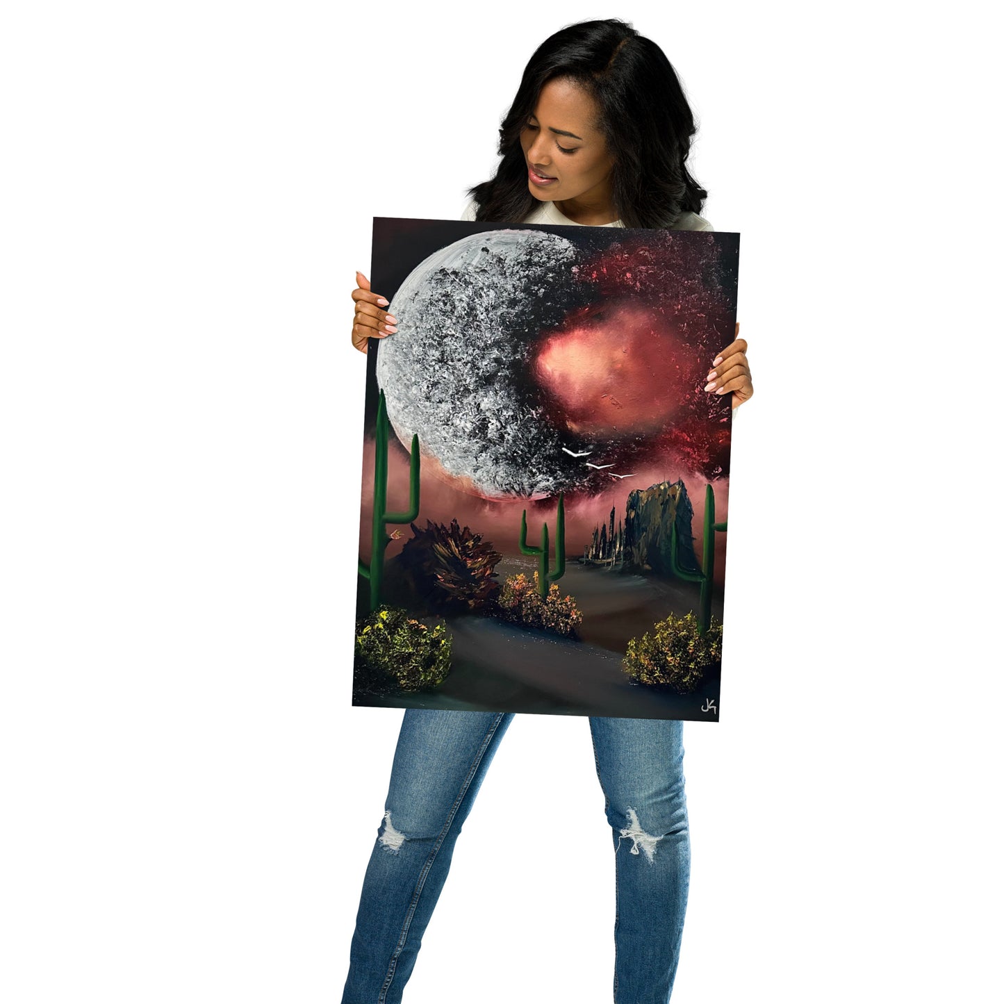 Poster Print - Exploding Moon Desert Landscape by PaintWithJosh