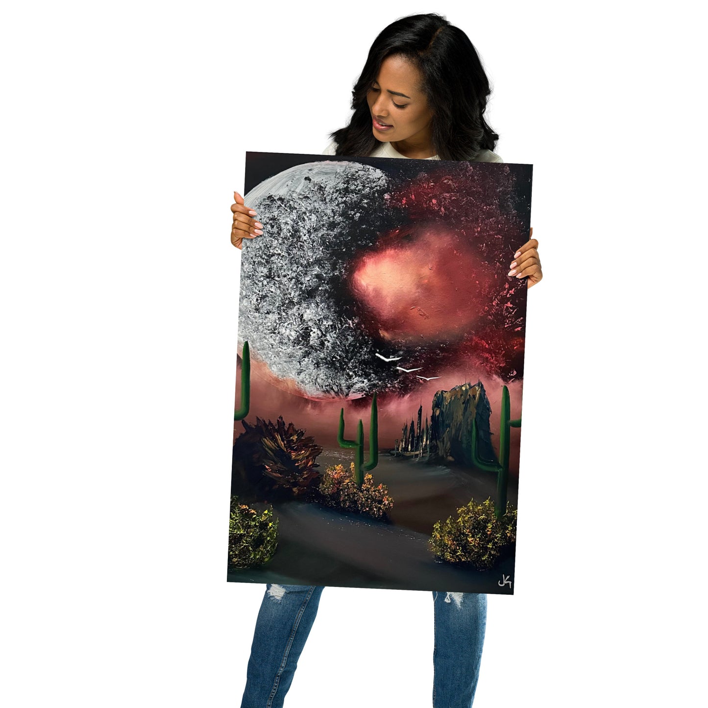 Poster Print - Exploding Moon Desert Landscape by PaintWithJosh