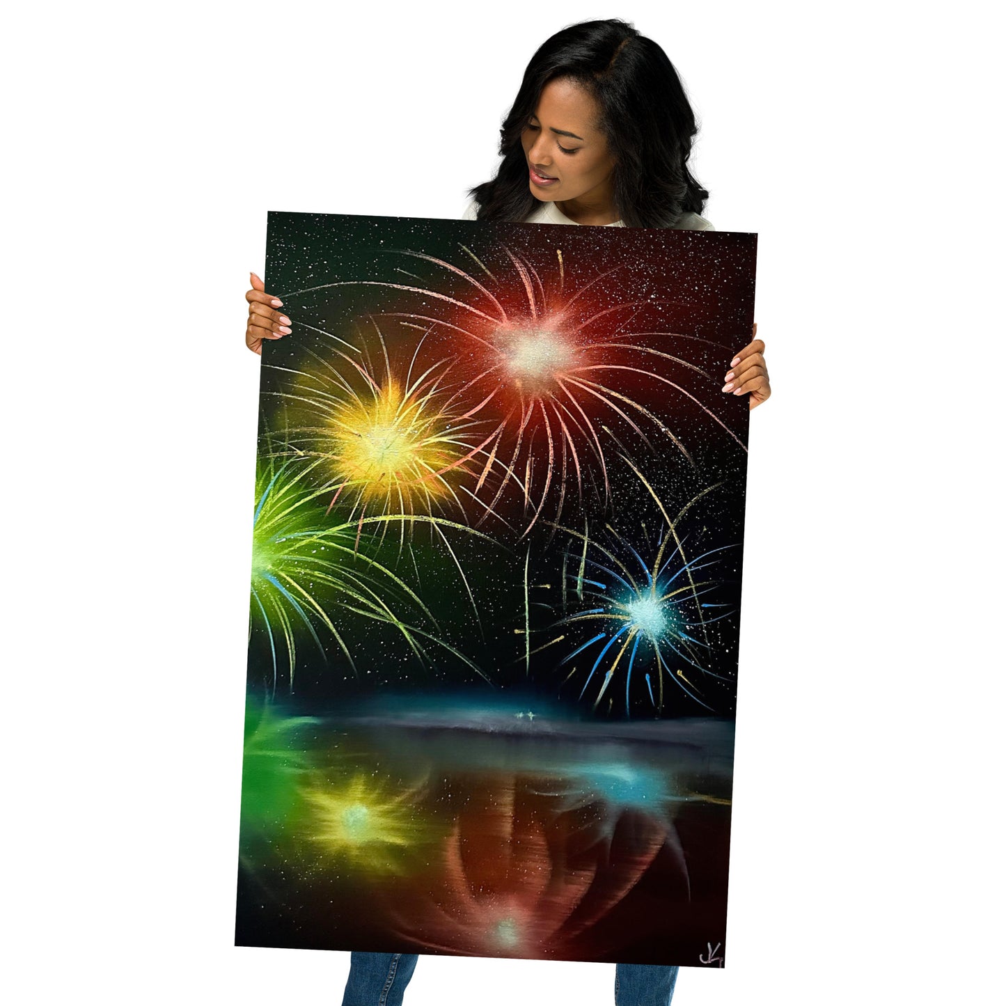 Poster Print - Fireworks over the Lake by PaintWithJosh