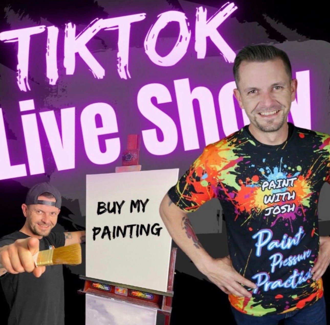 Painting 1366 - 24x30" Pro Series Canvas Old Flour Mill Landscape Live on TikTok 6/28/24 by PaintWithJosh