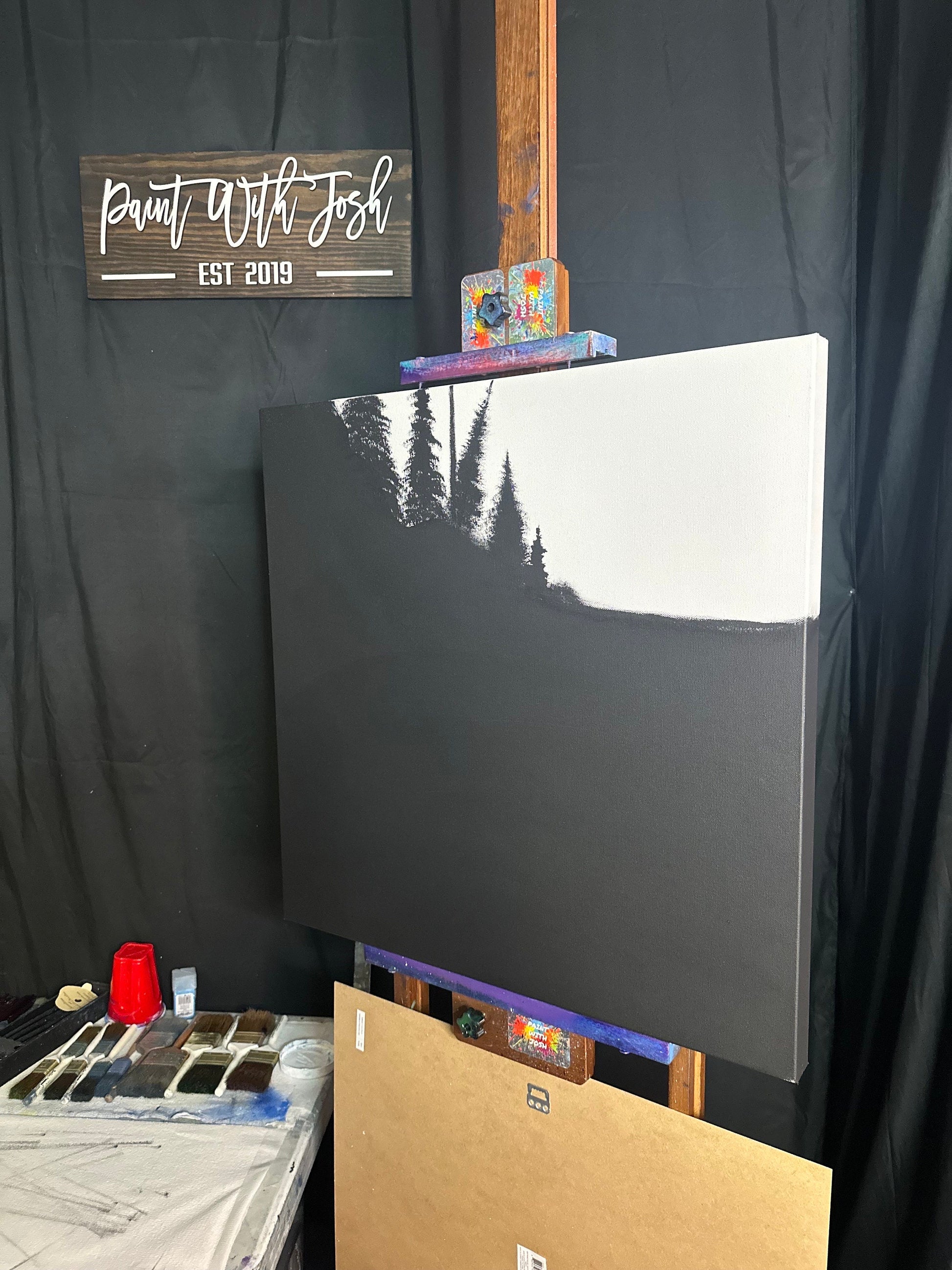 Painting 1296 - 24x24" Pro Series Canvas Pacific Northwest Waves Live on TikTok 5/18/24 by PaintWithJosh