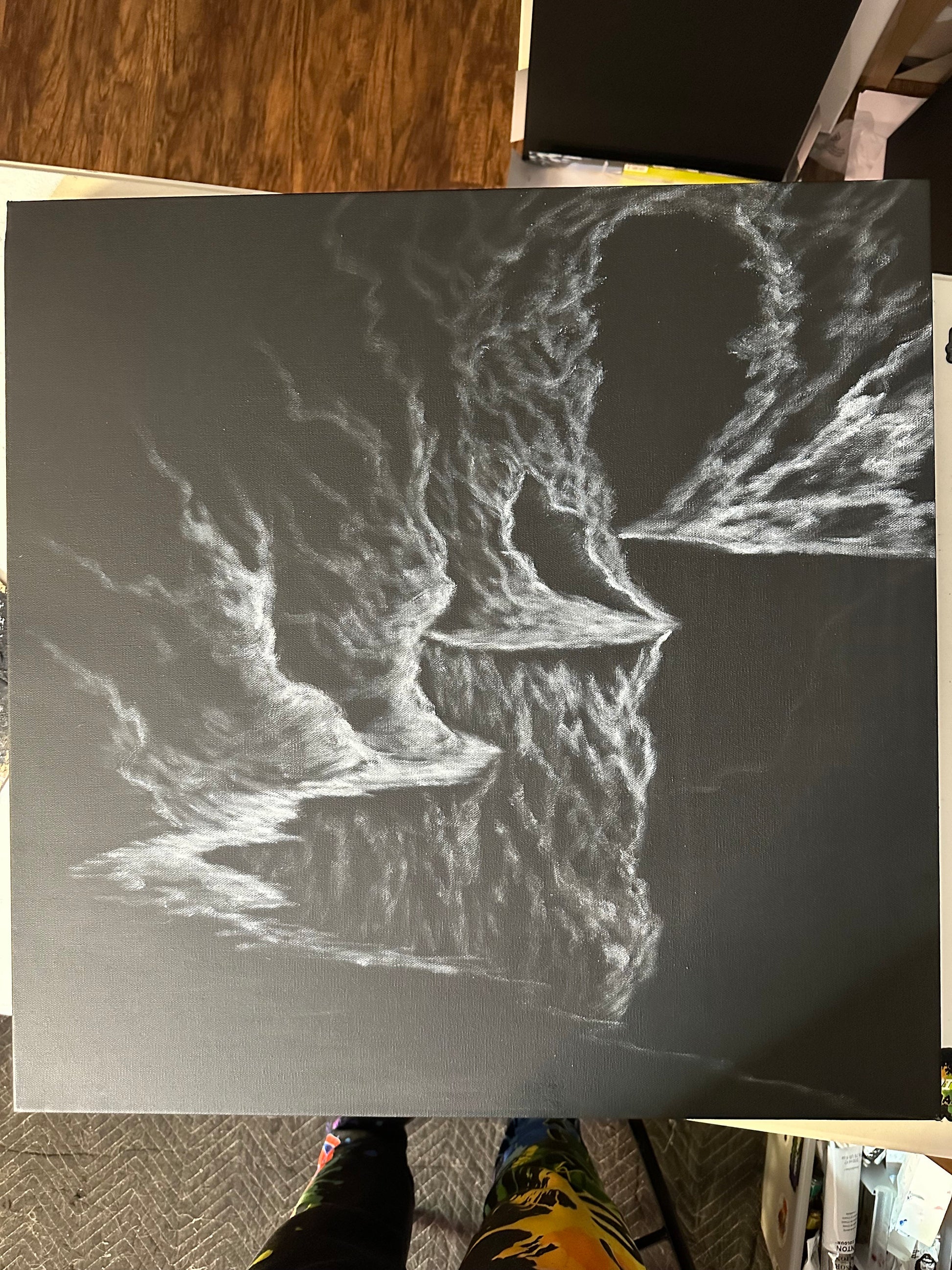 Painting 1344 - 24x24" Pro Series Canvas Cave Landscape Live on TikTok 6/15/24 by PaintWithJosh