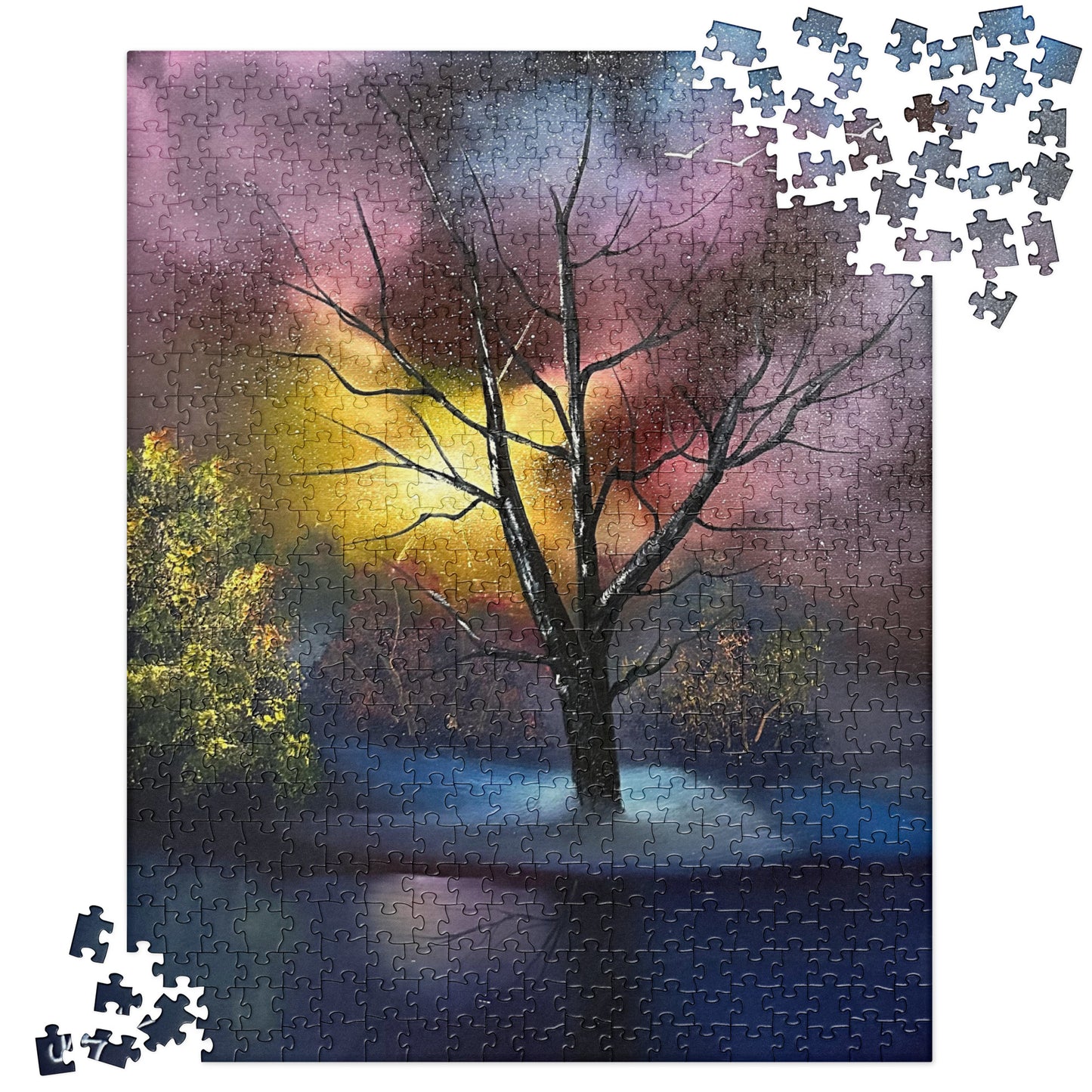 Night Reflections Jigsaw Puzzle by PaintWithJosh