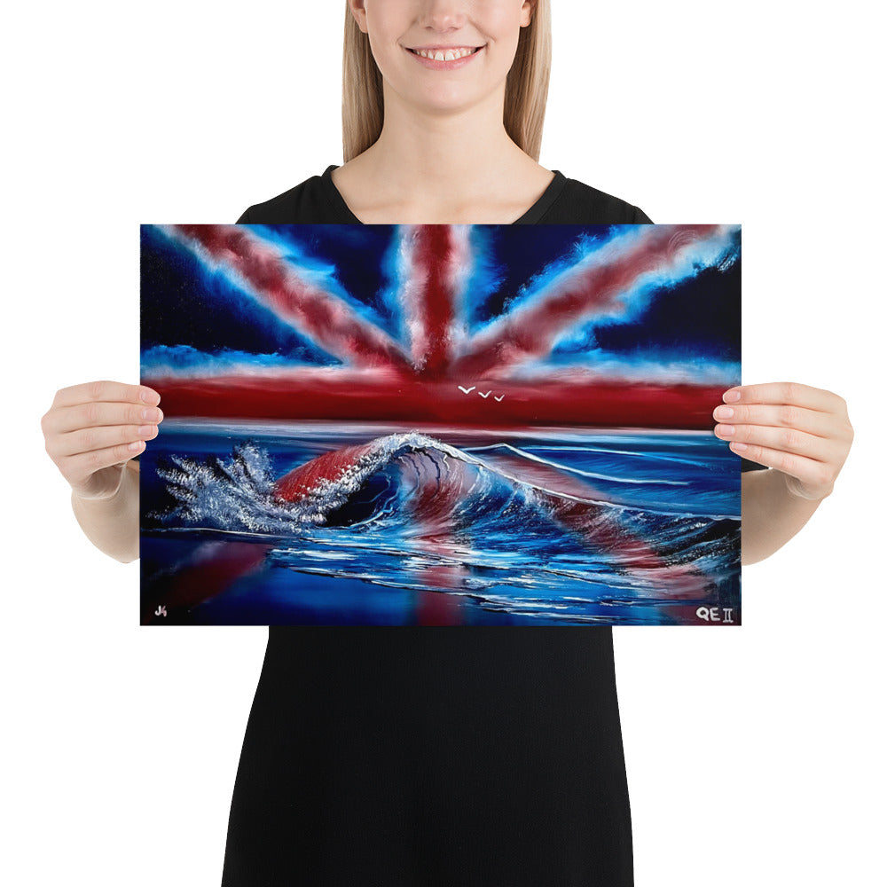 Poster Print - UK Flag Seascape by PaintWithJosh