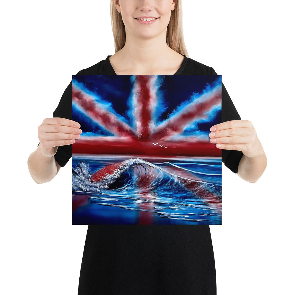 Poster Print - UK Flag Seascape by PaintWithJosh