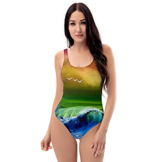 Pride Flag One-Piece Swimsuit by PaintWithJosh