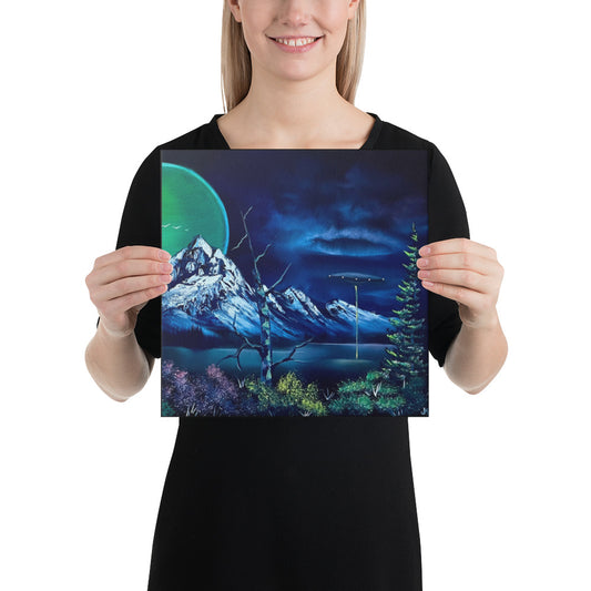 Canvas Print - UFO Exploration Peak - Expressionism Landscape by PaintWithJosh