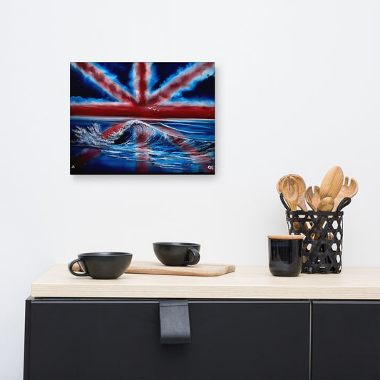 Canvas Print - Union Jack British Flag Seascape by PaintWithJosh