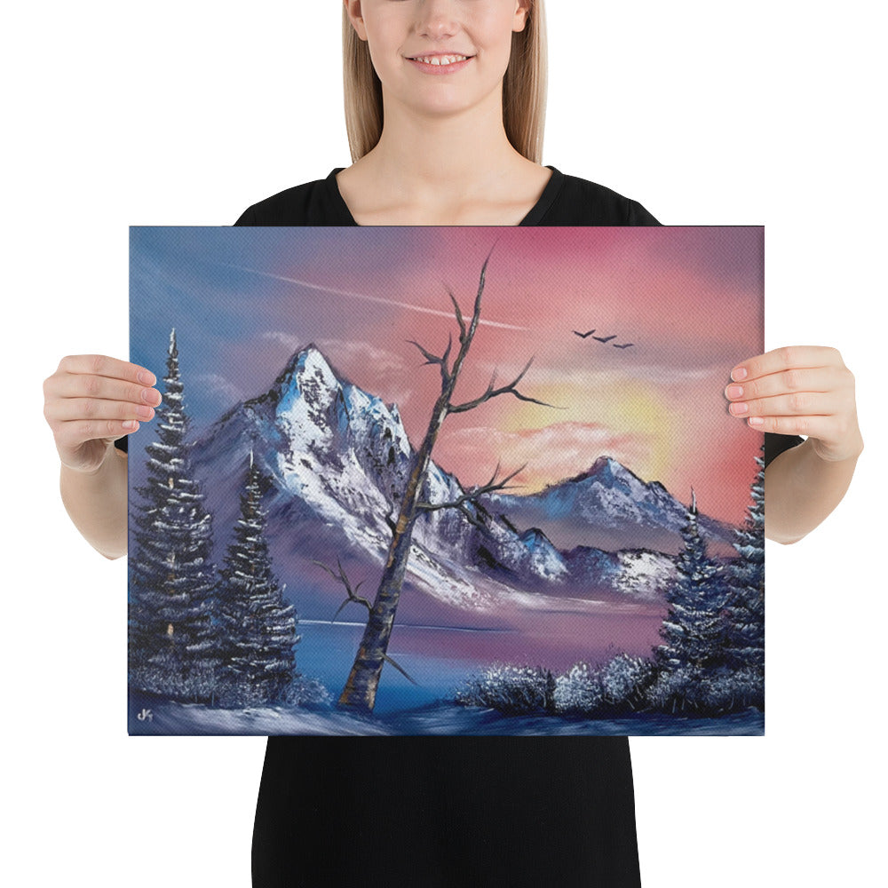 Canvas Print - Sunrise Mountain (V4) Expressionism Landscape by PaintWithJosh