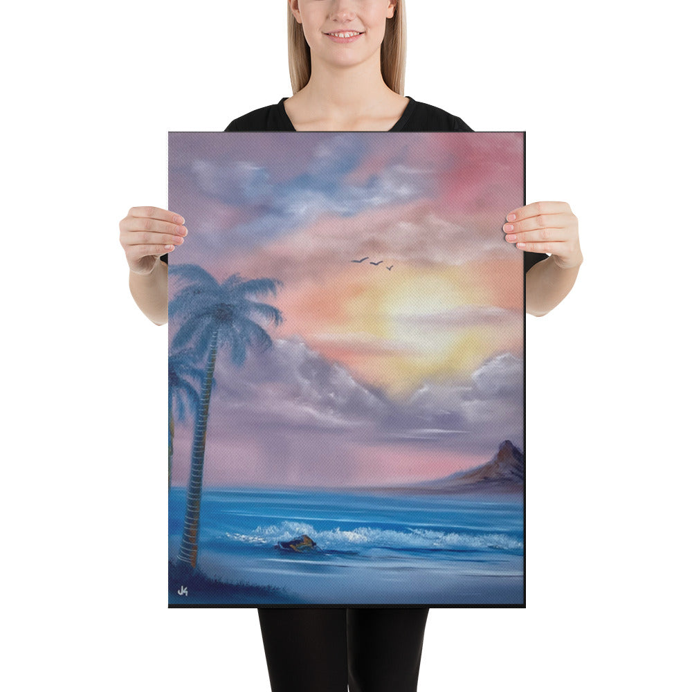 Canvas Print - Sunset Beach - Seascape by PaintWithJosh