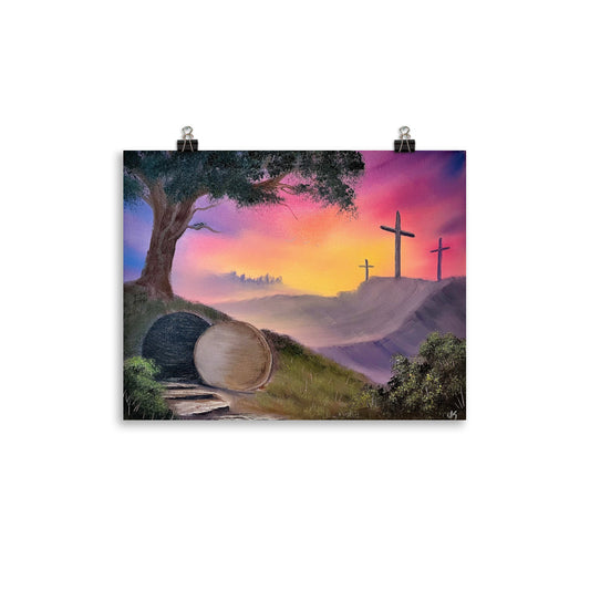 Poster Print - Easter Crucifixion / Resurrection Tomb by Paint With Josh