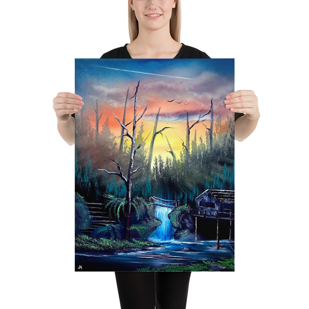 Poster Print - Desolate Oasis Sunrise Landscape by PaintWithJosh