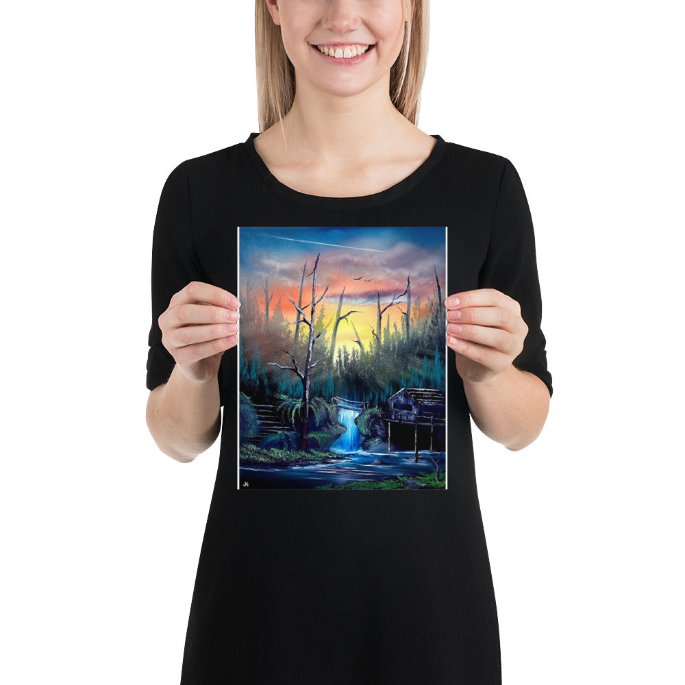 Poster Print - Desolate Oasis Sunrise Landscape by PaintWithJosh