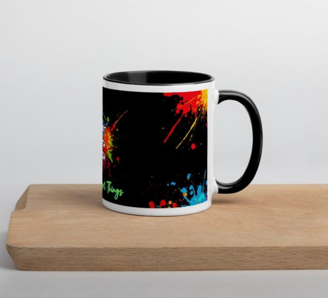 Mug - Paint With Josh Coffee Mug with Color Handle & Color Inside. 6 Color Options