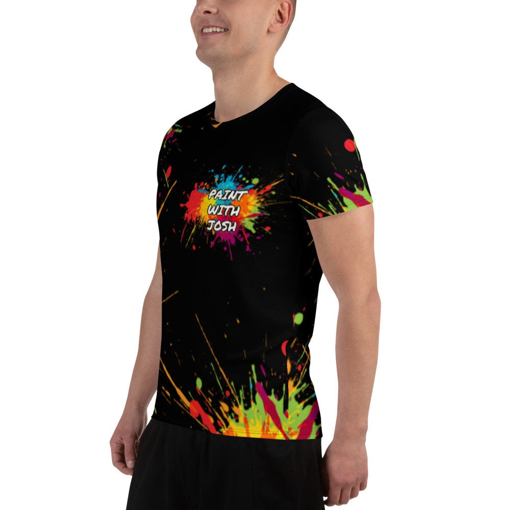 Clothing - PaintWithJosh Splatter All-Over Print Men's Athletic T-shirt