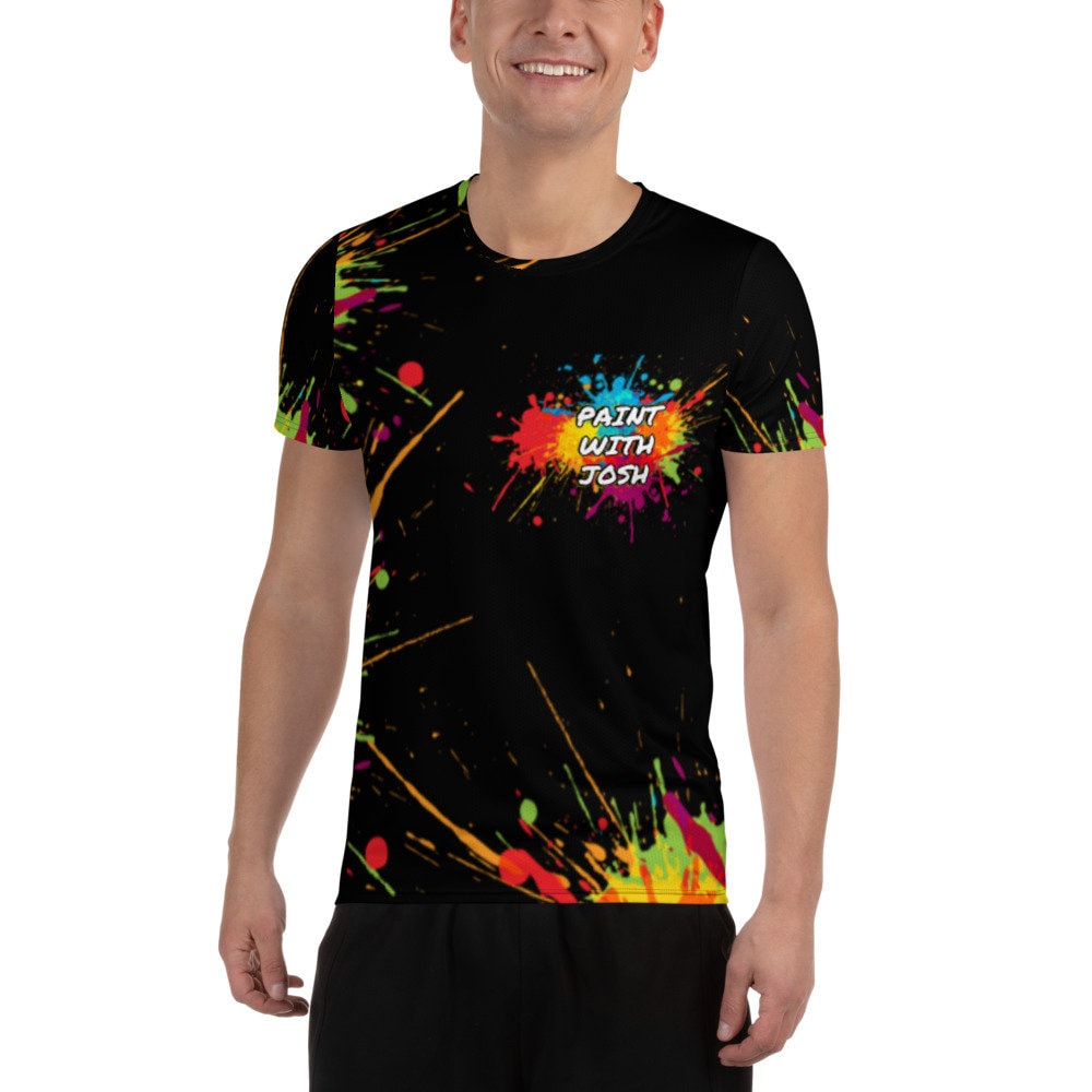 Clothing - PaintWithJosh Splatter All-Over Print Men's Athletic T-shirt